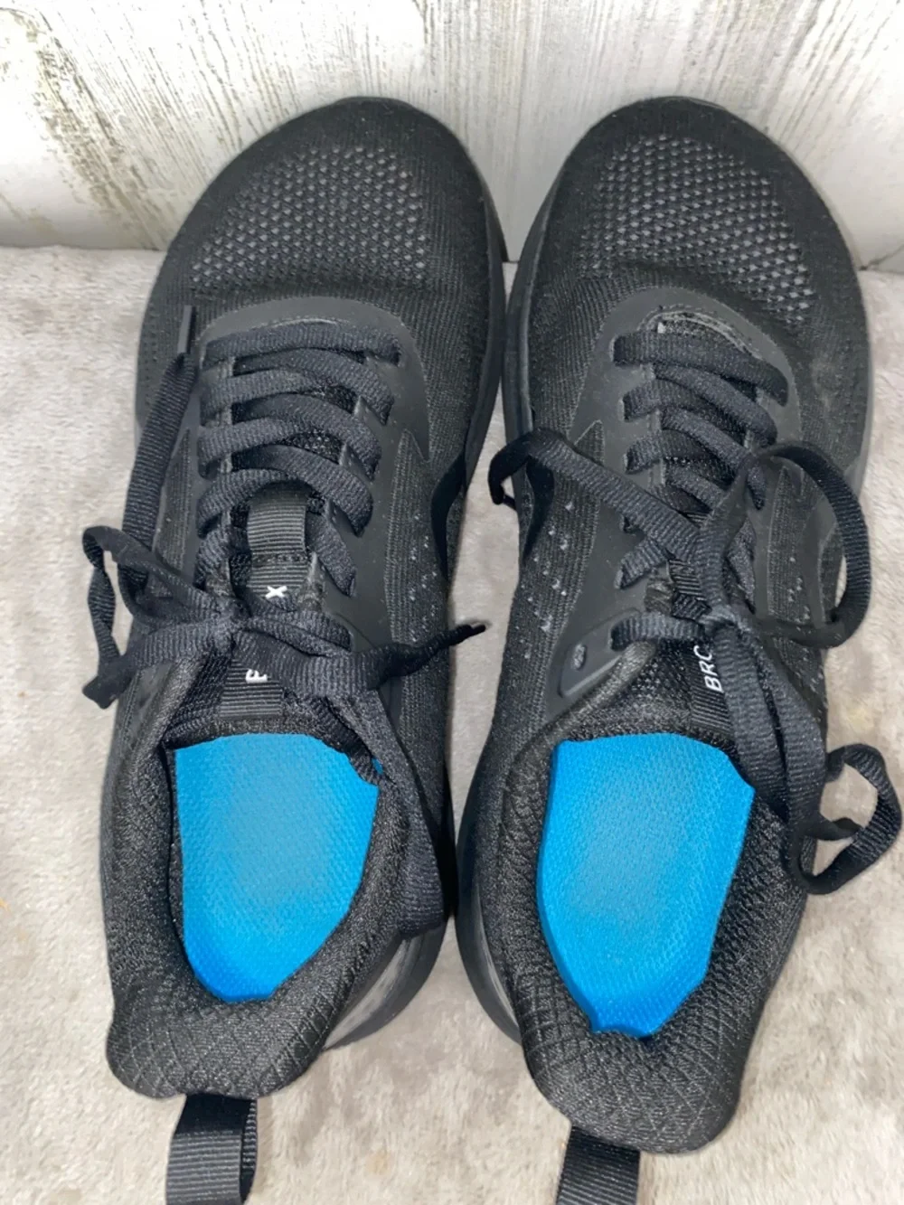 0409 Bronax Men's Black Extra Wide Running Shoes - Picture 6 of 6